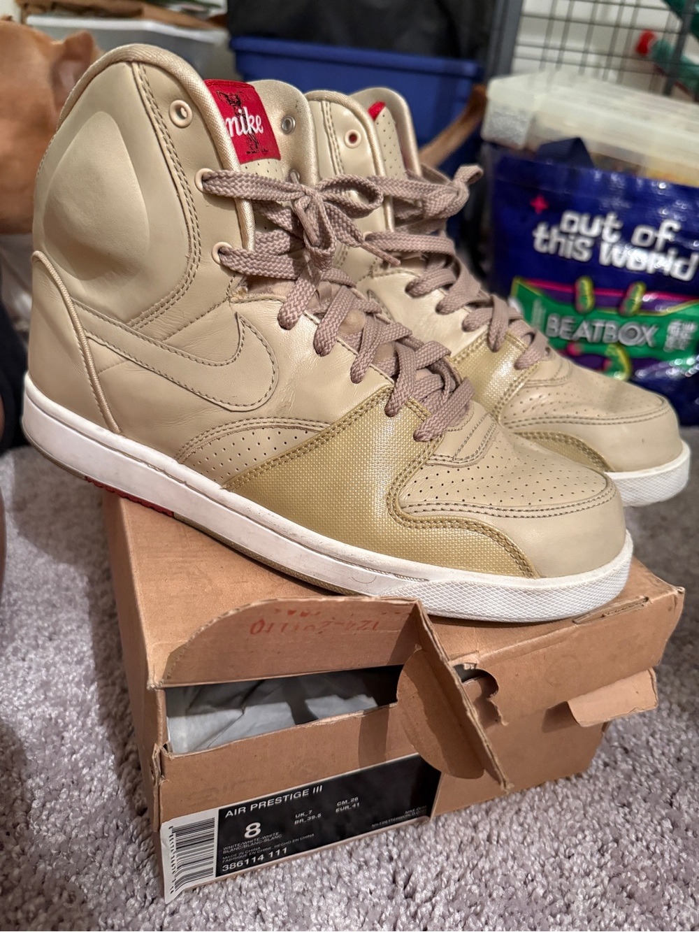 Nike Men’s High-Top Sneakers in Beige